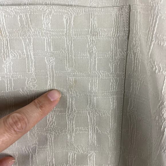 Tommy Bahama Silk Camp Shirt Mens XL Beige Short Sleeve Textured Hawaiian Relax - Picture 15 of 15